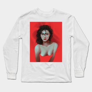 Woman in a red dress Long Sleeve T-Shirt